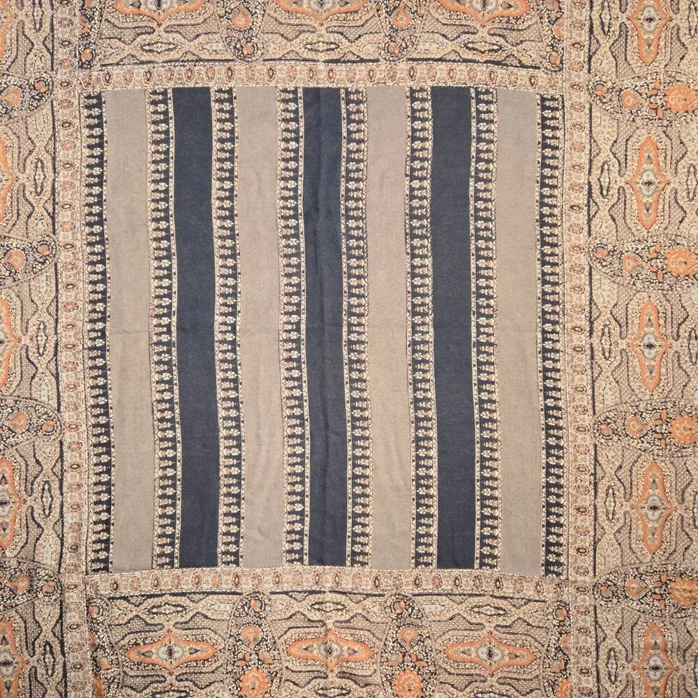 Large Lightweight Wool Scarf Earth Tones
